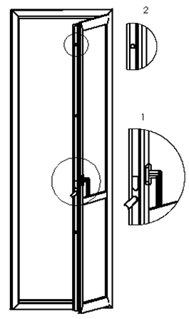Дверь балконная (Дверь створка 75мм (лицевая часть), петли MACO)